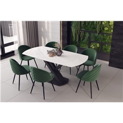 Обеденная группа SHT-DS291
                        белый мрамор / чёрный муар