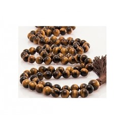 Чётки из Тигрового Глаза (108 шариков), Tiger Eye Mala - Original Stone, произв. Kalyan Puja