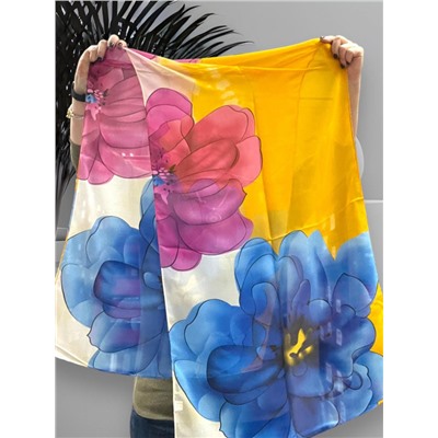 Шарф шифоновый с цветочным рисунком 3D Арт М52/11