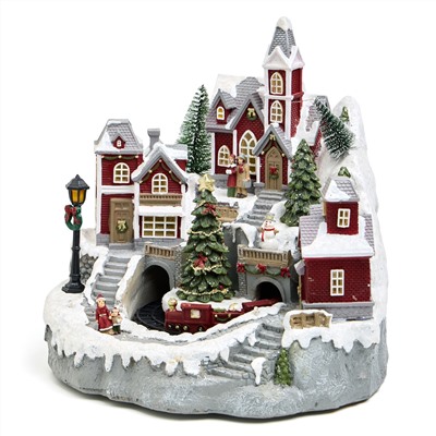 МУЗЫКАЛЬНАЯ СТАТУЭТКА "ЗИМНИЙ ГОРОДОК" 28Х28,5Х27 СМ