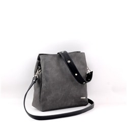 Сумка 1134 македония серый+черный ХИТ продаж