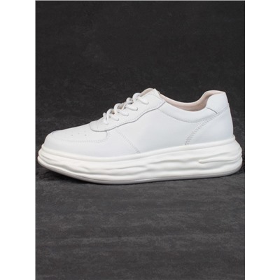 05-PDD181-1 WHITE Кроссовки женские (натуральная кожа)