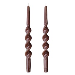 Набор из двух свечей коричневого цвета из коллекции Essential, 35 см