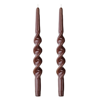 Набор из двух свечей коричневого цвета из коллекции Essential, 35 см