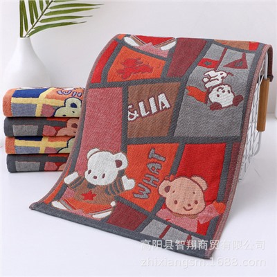 Gauze soft breathable towel for face, with little bears, wholesale