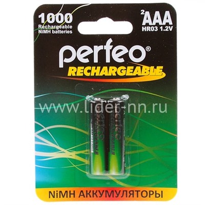 Аккумулятор Perfeo LR03/2BL 1000mAh (AAA)