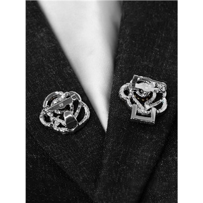 Зажим для кардигана «Петли», цвет радужный в серебре