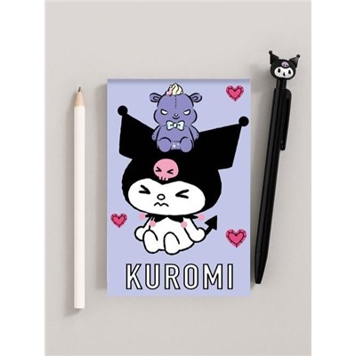 Блокнот А7 "Куроми-1", 65*98 мм, клетка, 40 л на скрепке, обложка 200 гр/м2