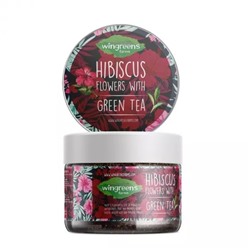 Зелёный чай с Гибискусом (60 г), Hibiscus Flowers with Green Tea, произв. Wingreens Farms