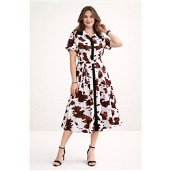 Женское платье 39065 / бело-коричневый