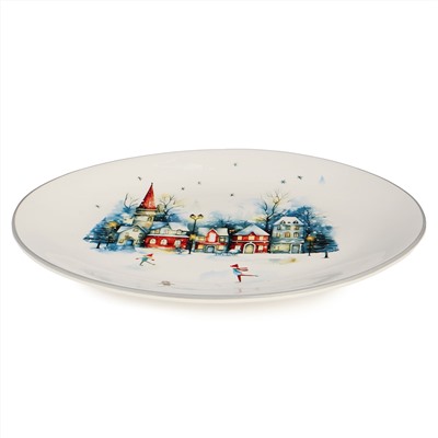 БЛЮДО ОВАЛЬНОЕ AGNESS "С НОВЫМ ГОДОМ!" 31,5*25,5*3 СМ