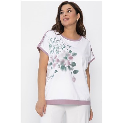 Блуза Далия (бело-сиреневая) Б13804-20М