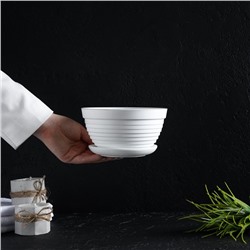 Горшок для цветов с поддоном «Алиса», 700 мл, d=15 см, h=8 см, пластиковый, белый