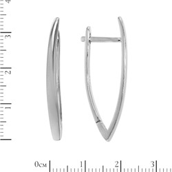 Серьги 'Галочка' узкая, родий ТПС.185БКR-2