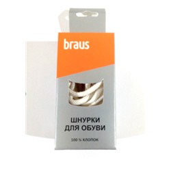 Шнурки BRAUS 90 см средние МОЛОЧНЫЕ/10