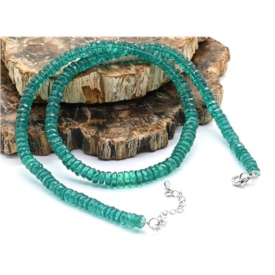 Бусы из натуральной Шпинели зеленой диски, 48см, 51,3г