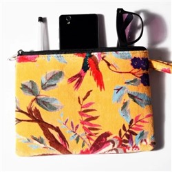 Бархатная сумка-клатч, Velvet Clutch Bag Yellow, Handmade, произв. MYINDIA