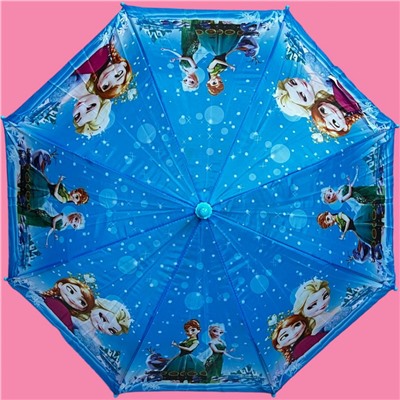 Зонт-трость для девочки с мультгероями полуавтомат Арт 1001/5