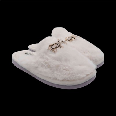 Тапочки меховые 10219 белые