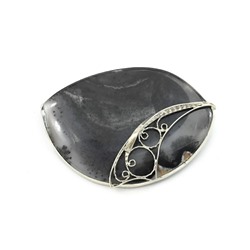 Брошь с агатом моховым 59*42мм.