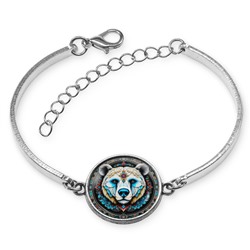 BSI-0063 Браслет металлический Медведь сюрреализм