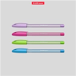 Ручка шариковая ErichKrause U-108 Spring Stick, игольчатый узел 0.7 мм, чернила синие, супермягкое письмо, МИКС