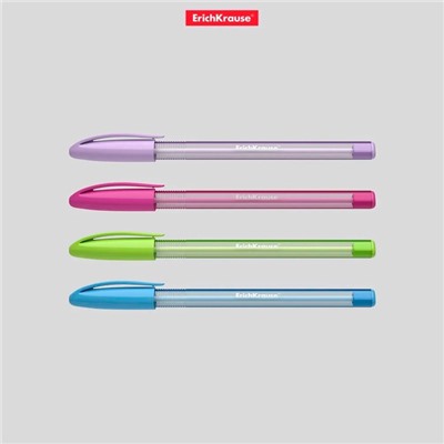 Ручка шариковая ErichKrause U-108 Spring Stick, игольчатый узел 0.7 мм, чернила синие, супермягкое письмо, МИКС