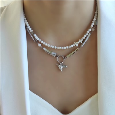 Сет из столбиков перламутра, из раухтопаза и коралла