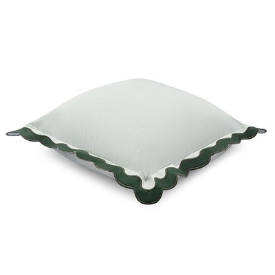 Чехол на подушку с контрастным кантом зеленого цвета из коллекции Trendy Ruffles, 40х40 см