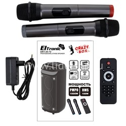 Колонка 08" (30-72 CRAZY BOX 1000) динамик 2шт/8" ELTRONIC с TWS