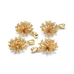 Подвеска Одуванчик 16мм с фианитами, золотистая