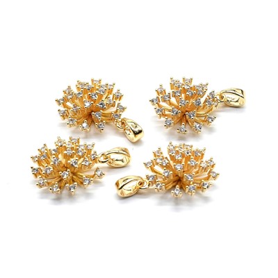 Подвеска Одуванчик 16мм с фианитами, золотистая