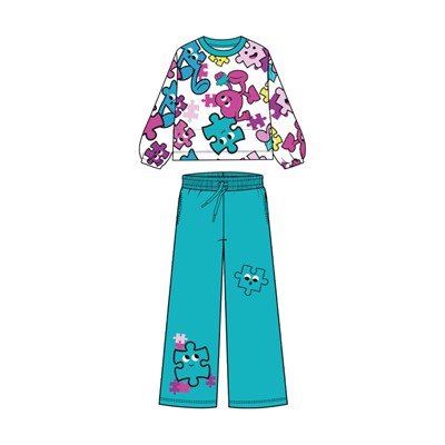 Комплект для девочки: толстовка, брюки