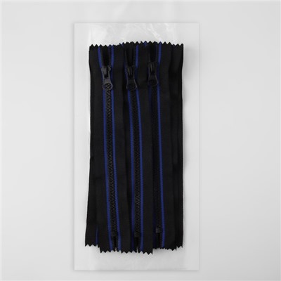 Молния «Трактор», №5, неразъёмная, замок автомат, 18 см, чёрная, синяя