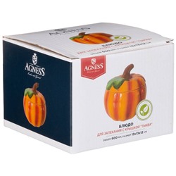 БЛЮДО ДЛЯ ЗАПЕКАНИЯ С КРЫШКОЙ "ТЫКВА" 600 МЛ. 13*13*12 СМ. КОЛЛЕКЦИЯ "IL RACCOLTO" (КОР=18ШТ.)