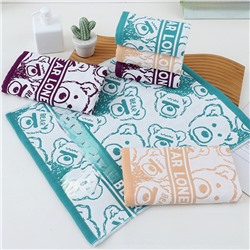 Zhiyang towel Carter bear four-layer cotton gauze square towel hand towel manufacturer wholesale Korean kitchen hanging towel
