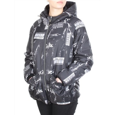 ZW-2183-1C BLACK Куртка демисезонная женская BLACK LEOPARD (100 гр.синтепона)