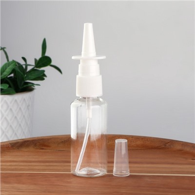 Бутылочка для хранения, с распылителем, 30 мл, цвет прозрачный/белый