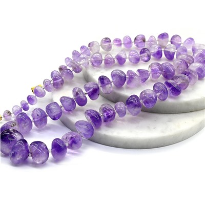 Бусы из Аметиста (Ватиха) галтовка, 62см, 94г
