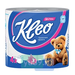 Туалетная бумага Kleo Ultra, 4 рул., 3 сл.