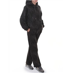 870-8 DK. GRAY/LEOPARD Костюм спортивный зимний женский (95% хлопок, 5% полиэстер)