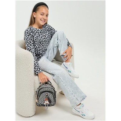 Лонгслив "Леопард" Детский Серый