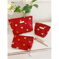 Capacious cosmetic bag, handheld liner to go out, small clutch bag, for import, with embroidery, high-end