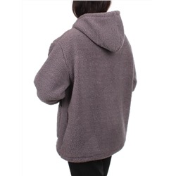 1003 GRAY Куртка плюшевая демисезонная (65% хлопок, 35% полиэстер) оверсайз 44-54