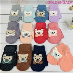 Детские варежки теплые с начесом длина 13 см Арт 1 тип 5