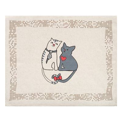 20С189-ШР+К/п.р/фкор Комплект полотенец из 3 шт 46*60 "Коты-3" рис. 373