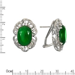 Серьги ажурные с зелёными фианитами ТШСН.723Ф21.12