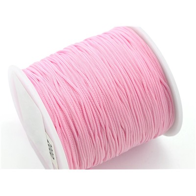 Шнур для плетения шелковый 1мм цв.розовый, 100м