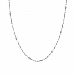 Колье родированное фианит серебро 925*