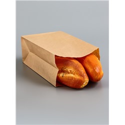 Пакет крафт бумажный, фасовочный, прямоугольное дно, 12×8×24 см, 50 г/м²